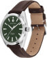 ფოტო #2 პროდუქტის Men's Datron Automatic Swiss Automatic Brown Leather Strap Watch 40mm