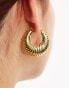 Фото #3 товара Lost Souls stainless steel 80s volume hoop earrings in 18k gold plated