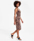 Фото #3 товара Women's Animal-Print Scoop-Neck Jersey Dress, Created for Macy's