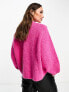 Фото #5 товара Edited balloon sleeve knitted jumper in pink