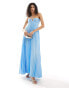 Фото #3 товара Forever New cut out tie back plisse maxi dress in baby blue