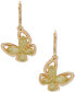 ფოტო #1 პროდუქტის Gold-Tone Crystal Butterfly Motif Drop Earrings