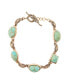 ფოტო #1 პროდუქტის Boulder Bronze and Genuine Faceted Turquoise Toggle Bracelet