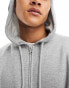 ASOS DESIGN zip through hoodie in grey marl