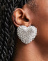 Фото #1 товара Reclaimed Vintage statement heart sparkly earrings