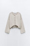 Boat neck knit cardigan