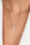 Sparkling silver necklace with zircons NCL136W