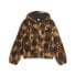 Фото #1 товара Puma Downtown Animal Print Sherpa Full Zip Jacket Womens Black Casual Athletic O