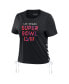 Фото #4 товара Women's Black Super Bowl LVIII Cropped Lace-Up T-shirt