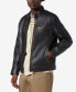 ფოტო #3 პროდუქტის Men's Caruso Leather Racer Jacket with Distressed Seaming