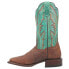 Фото #3 товара Laredo Babs Leather Embroidery Square Toe Cowboy Womens Brown, Green Casual Boo