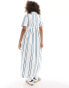 ASOS DESIGN midi shirt dress with revere collar and corset hem in two tone stripe Zweifarbiges Streifenmuster, 44 - фото #4