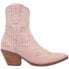 Dingo Primrose Embroidered Floral Snip Toe Cowboy Booties Womens Pink Casual Boo