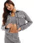 ASOS DESIGN co-ord boucle jacket in mono houndstooth