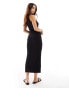 New Look racer midi dress in black