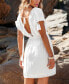 Фото #3 товара Women's White Lace Trimmed Mini Cover-Up Dress