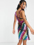 Amy Lynn Festival Mimi disc sequin embellished mini dress in rainbow