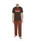 ფოტო #1 პროდუქტის Men's Brown, Orange Cleveland Browns Arctic T-shirt and Flannel Pants Sleep Set