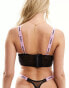 Hugo Bodywear crop sporty lace bralette with pink tape detail in black Черный, L - EU 40 - фото #2