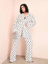 ASOS LUXE Curve co-ord tailored suit trousers in spot print