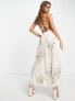Miss Selfridge Premium embellished floral maxi dress in ivory