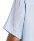 ფოტო #4 პროდუქტის Plus Size Stripe Split Neck Linen Short Sleeve Top