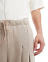 Фото #3 товара ASOS DESIGN wide leg pleated jogger in beige