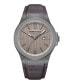 ფოტო #1 პროდუქტის Men's Modern Classic Brown Genuine Leather Watch 43mm