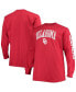 Фото #1 товара Men's Crimson Oklahoma Sooners Big and Tall 2-Hit Long Sleeve T-shirt