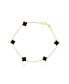 ფოტო #1 პროდუქტის Mini Onyx Clover Bracelet 14K Gold