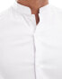 ASOS DESIGN slim sateen shirt with mandarin collar in white