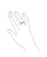 ფოტო #2 პროდუქტის Pave CZ Accent Criss Cross Cubic Zirconia X Kiss Dyed Green Jade Band Ring For Women For .925 Sterling Silver