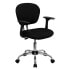 Фото #4 товара Mid-Back Black Mesh Swivel Task Chair With Chrome Base And Arms