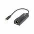 Фото #1 товара Адаптер USB C на сеть RJ45 Lanberg NC-1000-02 Чёрный 0,15 m