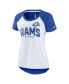 ფოტო #2 პროდუქტის Women's White, Heather Scarlet Los Angeles Rams Back Slit Lightweight Fashion T-shirt