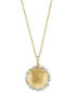 ფოტო #1 პროდუქტის EFFY® Diamond Mixed Cut Textured Disc 18" Pendant Necklace (5/8 ct. t.w.) in 14k Gold