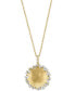 EFFY® Diamond Mixed Cut Textured Disc 18" Pendant Necklace (5/8 ct. t.w.) in 14k Gold