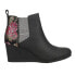 Фото #1 товара TOMS Kayley Floral Round Toe Wedge Womens Black Casual Boots 10019233T