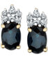 Sapphire (1-1/5 ct. t.w.) & Diamond (1/10 ct. t.w.) Stud Earrings in 14k Gold