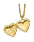 ფოტო #2 პროდუქტის Yellow IP-plated I LOVE YOU Heart Locket Curb Chain Necklace