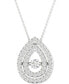 Diamond Double Teardrop Halo 18" Pendant Necklace (3/8 ct. t.w.) in 10k White Gold