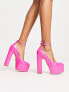 Фото #1 товара Steve Madden – Skyrise – Absatzschuhe in pinker Lackoptik mit Plateausohle