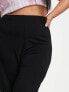 ASOS DESIGN Curve basic wide leg jersey trouser in black