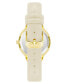 Фото #2 товара Women's Quartz Cream Faux Leather Band Watch, 34.5mm