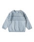 Фото #1 товара Toddler 100% Cotton Jacquard Design Long Sleeve Crew Neck Sweater w/ Shoulder Buttons, Unisex