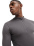 Фото #5 товара ASOS 4505 seamless rib 1/4 zip base layer in washed grey