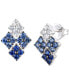Ombré® Denim Ombré (3/4 ct. t.w.) & White Sapphire (1/4 ct. t.w.) Quad Cluster Statement Stud Earrings in 14k White Gold