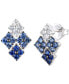 ფოტო #1 პროდუქტის Ombré® Denim Ombré (3/4 ct. t.w.) & White Sapphire (1/4 ct. t.w.) Quad Cluster Statement Stud Earrings in 14k White Gold