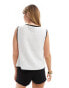 ASOS DESIGN knitted waistcoat with contrast tipping in white