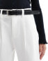 Stradivarius tailored trouser with belt in white